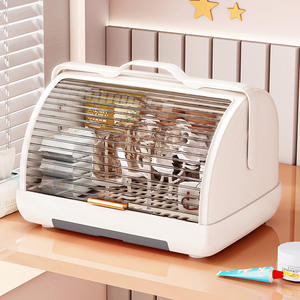 Caja de almacenamiento moderna para biberones, drenaje a prueba de polvo, Material PP, vajilla, estante de secado de alimentos suplementario, almacenamiento exclusivo de inyección - Product Image 4