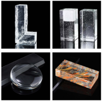 Brique de verre circulaire à motifs de cristal de glace Bloc de verre à motifs de cristal de glace