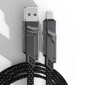 Yeni 2 in 1 naylon örgülü 3A PD hızlı şarj C tipi USB C 8 pin USB veri kablosu hızlı şarj 2 in 1 USB şarj kablosu