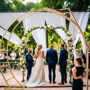 Arco de Hierro de 8 pies, Forma Circular Personalizable, para Propuestas de Matrimonio, Arreglos Florales, Decoraciones para Eventos, Duradero y Ecológico - Product Image 2