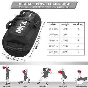 กระเป๋าทรายออกกำลังกาย MKAS สำหรับยิม ฟิตเนส ทำจากไนลอนและ PVC พร้อมหูจับ สำหรับฝึกซ้อมและแข่งขัน น้ำหนัก 10-40 กก. - Product Image 5
