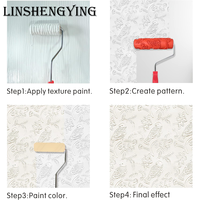 LSY7 ''Texture Roller DIY Decorative Art Pattern Paint Roller Rouleau en caoutchouc pour la décoration des murs, meubles et sols
