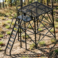 Plateforme de chasse surélevée étanche Pro-Series 6ft/10ft, tour métallique renforcée, échelle antidérapante, point de vue silencieux et discret pour la chasse au cerf