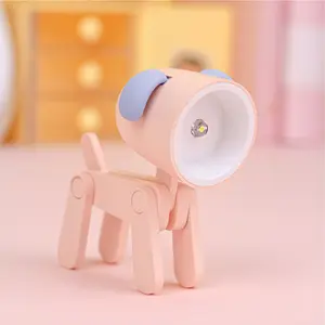 Cordless Led Foldable Dog Table Lamp Soft Light Eye Protection Adjustable Brightness Desk Student Charging Study Bedroom Bedside