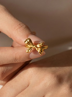 Edelstahl 18K Gold Plattiert INS Phoenix Hochwertige Textur Offener Schleifenring Europäisch-Amerikanisches Luxus-Design für Damen