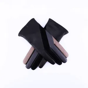Winter Fashion Warm Ladies Leather Multicolor Gloves