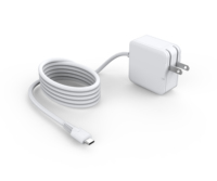 Cargador GaN USB-C de 45W con Cable Fijo, Compatible con Teléfono Móvil/Auriculares/Audífonos/Laptop/Reloj Inteligente, Enchufe para Reino Unido, Australia, Estados Unidos, Unión Europea e India