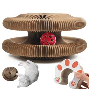 Tiragraffi Interattivo Pieghevole in Cartone Ondulato Ecologico Antiscivolo Magico per Gatti e Cani - Product Image 1