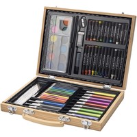 Set de Arte Rainbow de 67 Piezas sin Marca para Pintar con Esponja, Madera y Plástico para Uso Escolar Modelo 106072-1