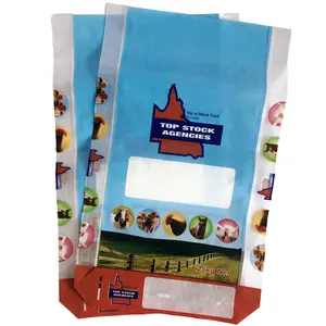 OPP film laminated plastic pp woven fabric bag sack for feed seed grains fertilizer packing