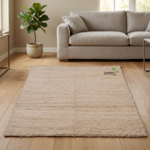 พรมขนสัตว์ผสมฝ้ายถักมือแบบอินเดีย ขนาด 9' x 6' พร้อมใบรับรองความแท้ - Product Image 2