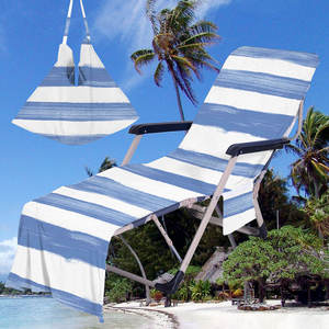 Copri Sdraio Lungo a Righe Personalizzato, Grande, Pieghevole, in Microfibra Morbida con Tasche, per Giardino e Piscina - Product Image 2