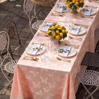 Nappe en polyester jacquard damassé tissé motif papillon, couverture de table réutilisable pour banquets d'hôtel, mariages et événements