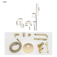 Ensemble de douche à main AMAXO Luxury Gold, robinet de salle de bain en laiton massif avec sortie d'eau sous-marine