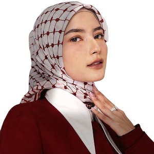 CCY 2024 été mousseline de soie imprimé Palestine tête écharpe Keffiyeh islamique femmes Shemagh arabe carré Hijab 115cm - Product Image 1