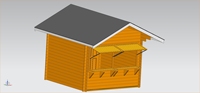 Panier en bois de jardin vert moderne, petit marché, cabane de loisirs, maison en bois préfixe, offre spéciale