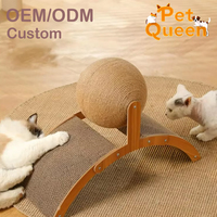 Jouet interactif pour chat, boule à gratter en bois, griffes à aiguiser, résistant à l'usure, grattoir pour chat en sisal, corde à gratter pour chat