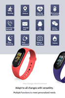 Bracelet intelligent OEM M4A - Moniteur de fréquence cardiaque et de tension artérielle 24h/24 et 7j/7, grand écran couleur, étanche IP68, batterie 30 jours, logo personnalisé