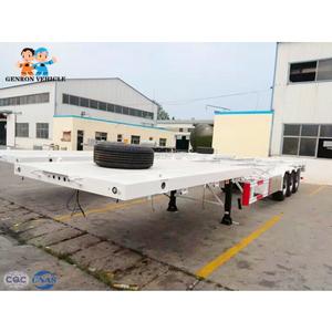 Productos de calidad superior 40 ft tri eje plana semi remolque contenedor con giro <span class=keywords><strong>las</strong></span> cerraduras - Product Image 1
