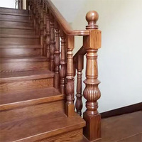 Escalier en bois peignable de style rétro moderne, balustrades et marches conçues sur mesure pour un usage résidentiel et commercial