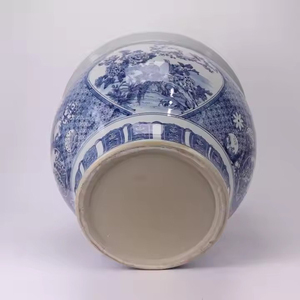 <span class=keywords><strong>Maceta</strong></span> de porcelana blanca azul China pintada a mano, <span class=keywords><strong>maceta</strong></span> grande con flor de pájaro, Tina grande de cerámica para plantas de interior al aire libre - Product Image 6