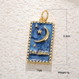DIY joyería de Navidad chapada en oro baratijas Luna Azul tortuga alce ciervo bolsa encanto sol planeta encantos joyería Accesorios - Product Image 6