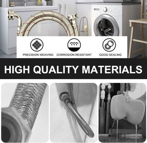 Manguera de entrada de agua trenzada de acero inoxidable para lavadora, piezas de repuesto, líneas de suministro de agua fría y caliente de primera calidad, ¡gran oferta! - Product Image 5