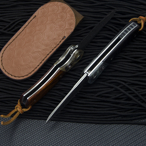 Coltello damasco da campeggio all'aperto di alta qualità all'ingrosso con coltello a lama pieghevole con manico in legno - Product Image 6