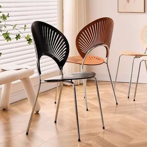 Nordic Style Shell <b>Backrest</b> Chair Solid Wood Modern Dining Chair For Dining Room - Product Image 2
