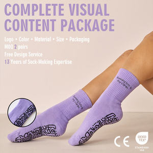 Chaussettes de Pilates pour femmes BiLu avec logo personnalisé, antidérapantes, respirantes, pour yoga, barre, fitness, studio, marque privée - Product Image 1