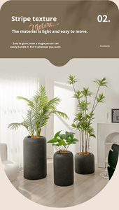 Pot de fleurs vertical cylindrique respirant auto-arrosant, style nordique, pour hôtel et décoration intérieure, en plastique soufflé - Product Image 4