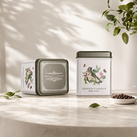 Boîte en métal rectangulaire écologique, résistante à l'humidité, 100% recyclable, emballage en métal, vente en gros, boîte en métal personnalisée pour le stockage des aliments