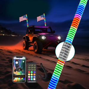 Fat COB 1.75in RGB LEDホイップライト1/2/3FTアンテナホイップDIY追跡パターンオフロードATV UTV RZR <span class=keywords><strong>Polaris</strong></span> Dune Buggy 4X4トラック用 - Product Image 2