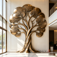 Sculpture murale en laiton moderne en métal personnalisée pour l'extérieur, grande sculpture en bronze de l'arbre de vie, statue murale pour la décoration de la maison et du jardin