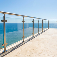 Système de balustrade moderne en aluminium et verre pour balcon, garde-corps de terrasse en verre trempé pour villa