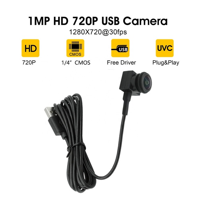 1MP High Definition USB Camera 15*15mm CCTV OTG ATM Face Recognition FOV 160 Degree CMOS UVC Mini Camera Indoor