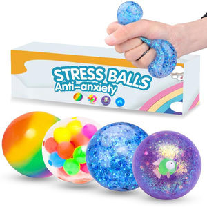 TPR <b>Squeeze</b> Stress <b>Ball</b> Colorful Round Soft Stress Relief <b>Ball</b> Hand Grip Anxiety <b>Ball</b> for Adults Kids - Product Image 2