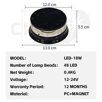 Nouvelle lampe de signalisation LED étanche IP67 18W ambre + blanc changeant de couleur - Stroboscope universel pour véhicules, camions, voitures, utilisation en cas d'urgence