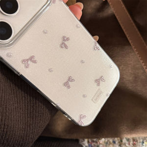 Funda para <span class=keywords><strong>iPhone</strong></span> 17 <span class=keywords><strong>Pro</strong></span>, 16 <span class=keywords><strong>Pro</strong></span>, 14, 15, Estilo Coreano, con Lazo Gris Brillante, Diseño Elegante - Product Image 5