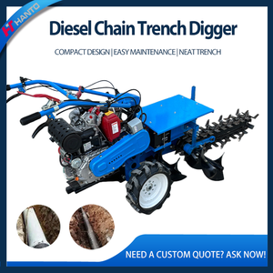 Ручной мини-траншеекопатель для ирригации твердых почв, прокладки труб, удобрения в садах и огородах, с цепным приводом, в продаже - Product Image 5