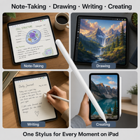 Stylus Magnetik Snap-On untuk iPad Tanpa Port Pengisian Daya Nirkabel Murni Indikator Baterai Bluetooth Penolakan Sentuhan Telapak Tangan Tilt Drawing Grosir OEM