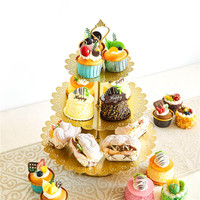 Ensemble de 10 supports à gâteaux rétro pour présentation de desserts, support à gâteaux flottant en métal doré, support à cupcakes pour mariage, décoration de table de dessert