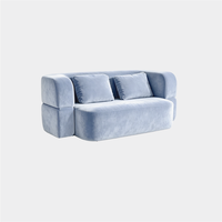 Canapé convertible minimaliste 2 places à assise profonde, fonction couchage intégrée, compressé