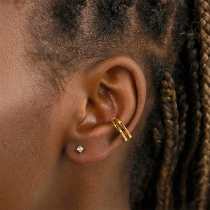 Boucles d'oreilles simples en argent S925 avec zircon à quatre griffes, mini-diamant coloré, pierre de naissance du mois, nouvelles boucles d'oreilles pour couple - Product Image 4