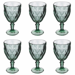 SET ELIZABETH 6 CALICI DA VINO 340ML VERDI - Product Image 1