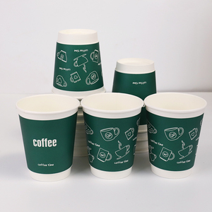 Ly giấy cà phê dùng một lần in logo tùy chỉnh, thành đôi, có nắp, dung tích 8oz, 12oz, 16oz, 22oz - Product Image 1