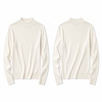 Pull en maille à col montant ajusté pour femme, manches longues, couleur unie douce, pull décontracté, nouvelle collection automne-hiver