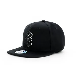 Gorra clásica de Hip Hop para hombre y mujer, gorro de baloncesto Vintage, de alta calidad, Hip Hop, personalizado, 6 paneles, Snapback blanco, color negro