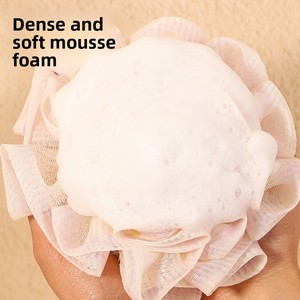 Boule de bain Zenidoo haut de gamme de style japonais moderne, nouveau modèle, en maille PE, pour savons, non éclatante, rose étincelante, pour adultes - Product Image 3