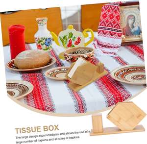 Multi-Functional Natural Bamboo Napkin Holder Tissue Dispenser with <b>Toothpick</b> Box for Coffee Shop Accessory Hotel Supplies - Product Image 6